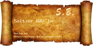 Saltzer Béla névjegykártya